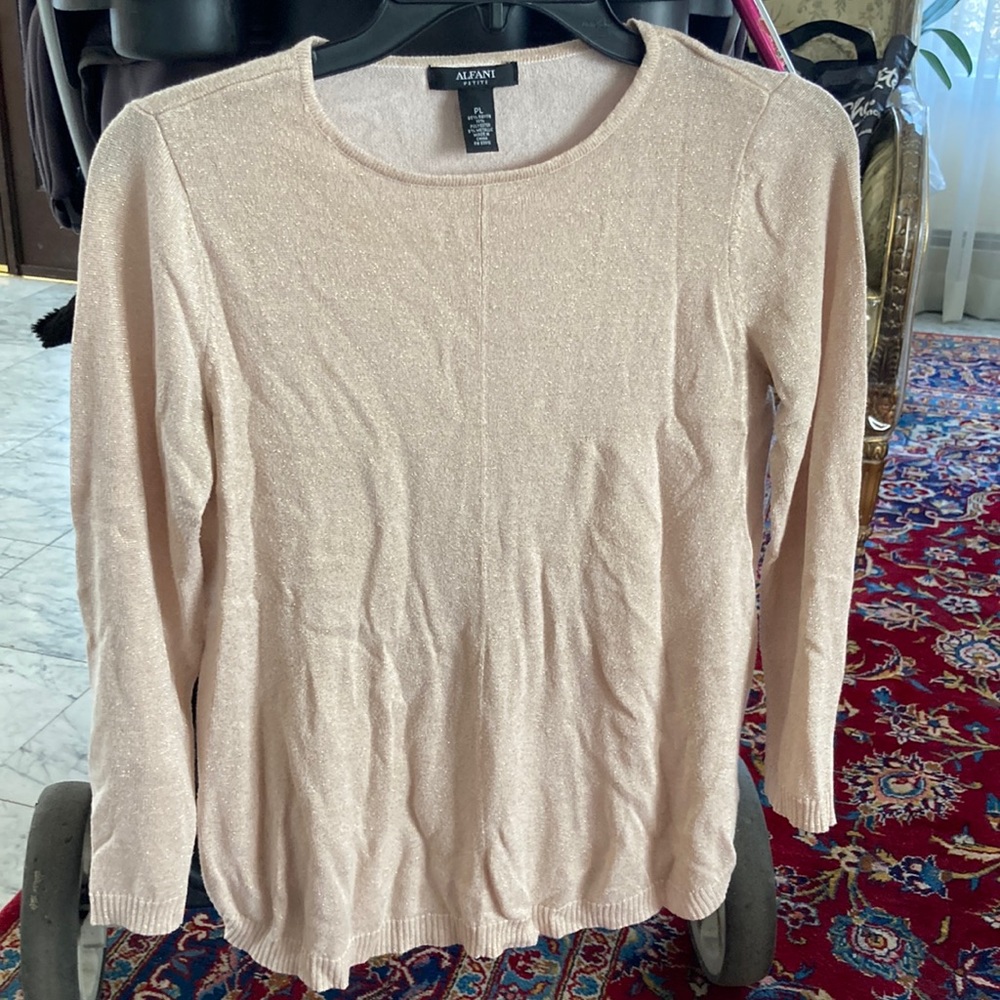 Alfani Shimmery Pink Sweater Top